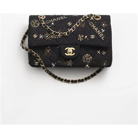 chanel caviar or calfskin|Small classic handbag, Grained calfskin & gold.